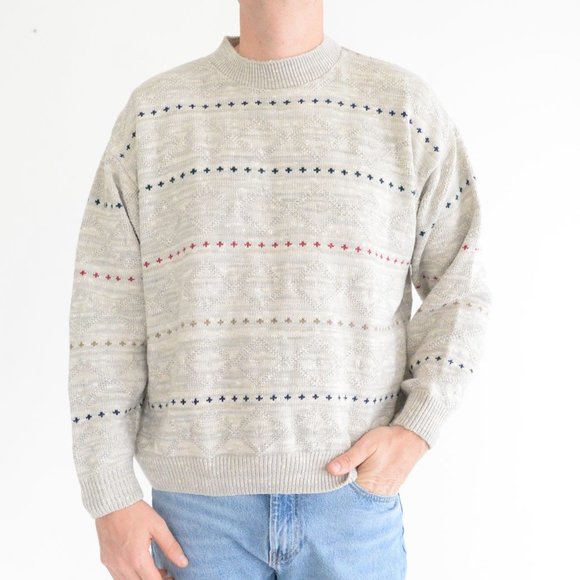 Vintage Great Lakes Crewneck Sweater - Taupe -  Large - Picture 1 of 13